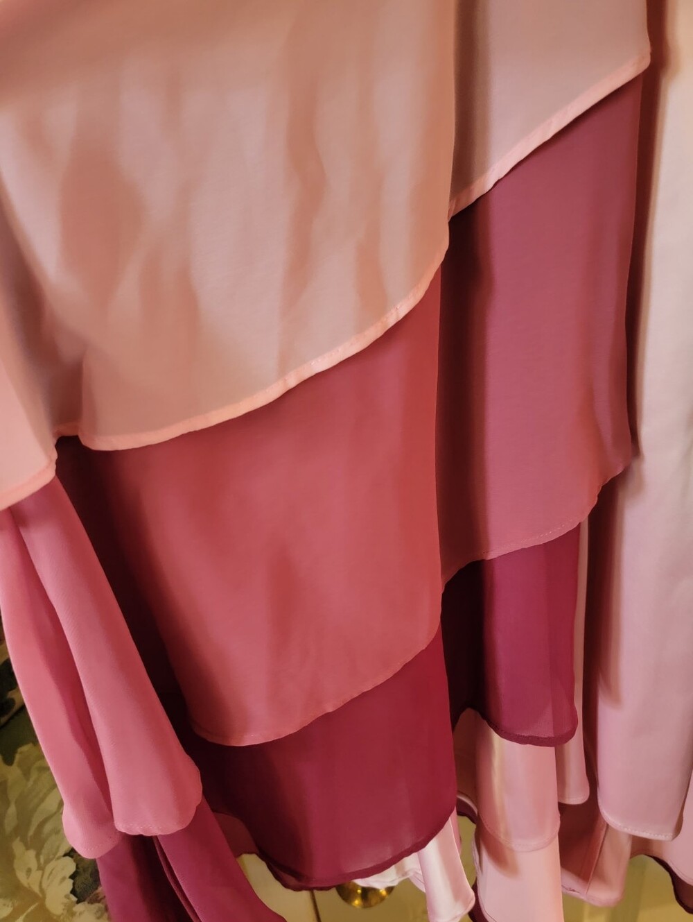 Torrid Three-Tone Pink Layered Midi Dress with Satin Tie - Picture 10 of 14